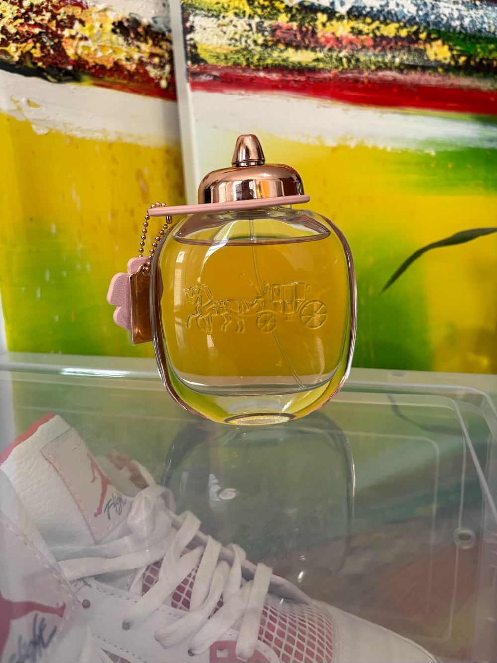 Coach Pink & Rose Gold Perfume Bottle with Amber Fragrance